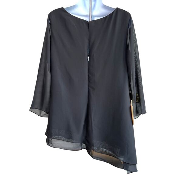 LanTing Bride Womens Chiffon Asymmetric Hem Top SIze 12 Mother of the Bride - Picture 3 of 7